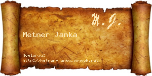 Metner Janka névjegykártya